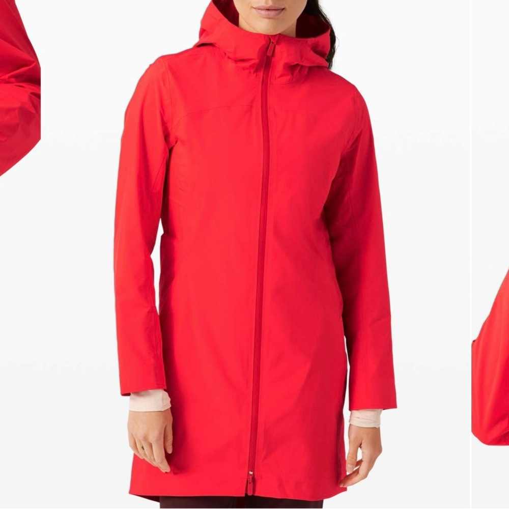 NWOT Lululemon Rain Rebel Jacket (light weight) in color carnation red, size 8